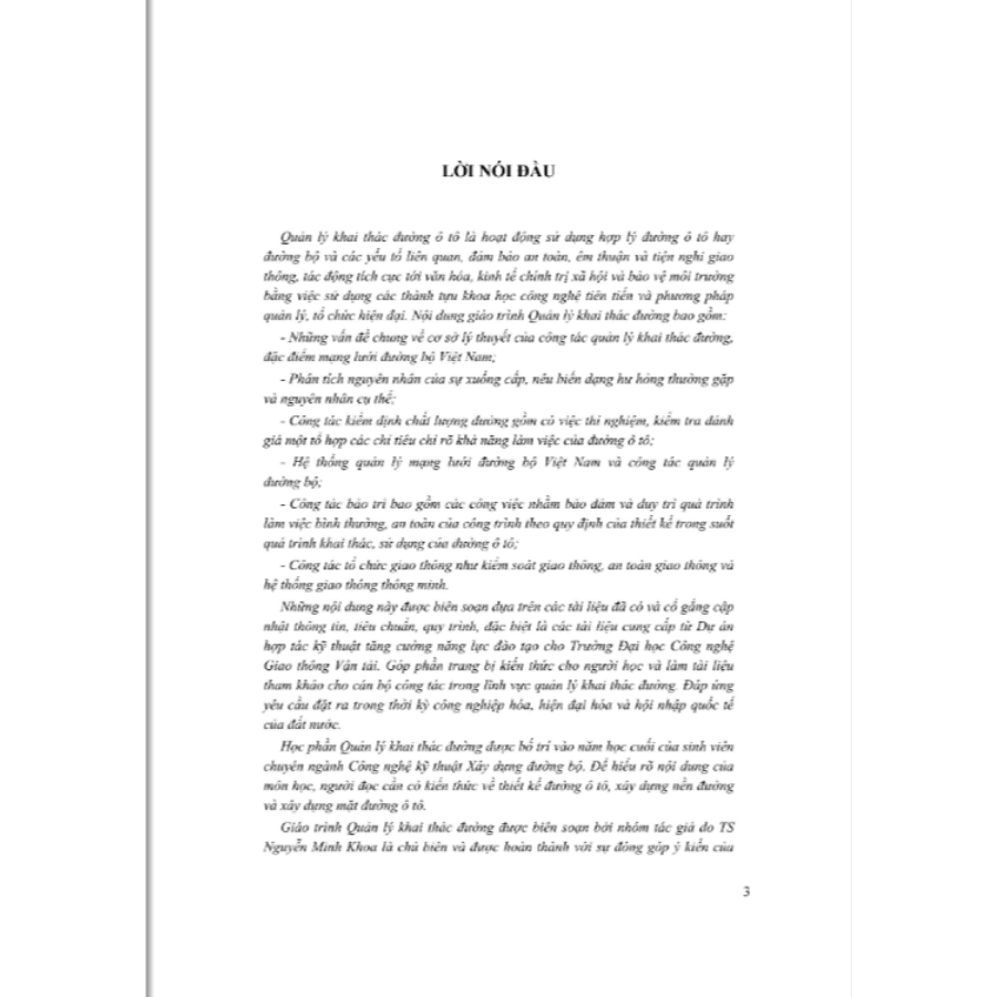 Giáo Trình Quản Lý Khai Thác Đường