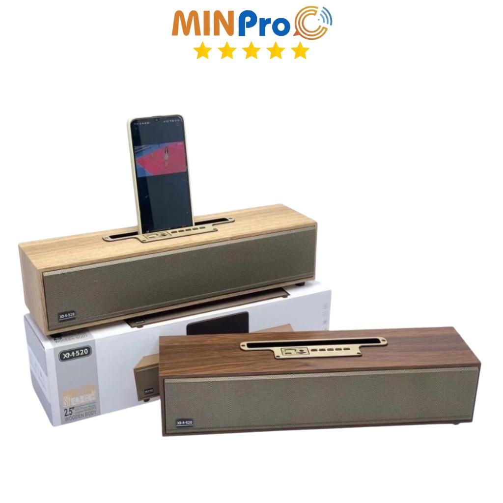 Loa BROWN không dây cổ điển MINPRO loa bluetooth vỏ gỗ kết nối tivi, pc nghe nhạc cao cấp