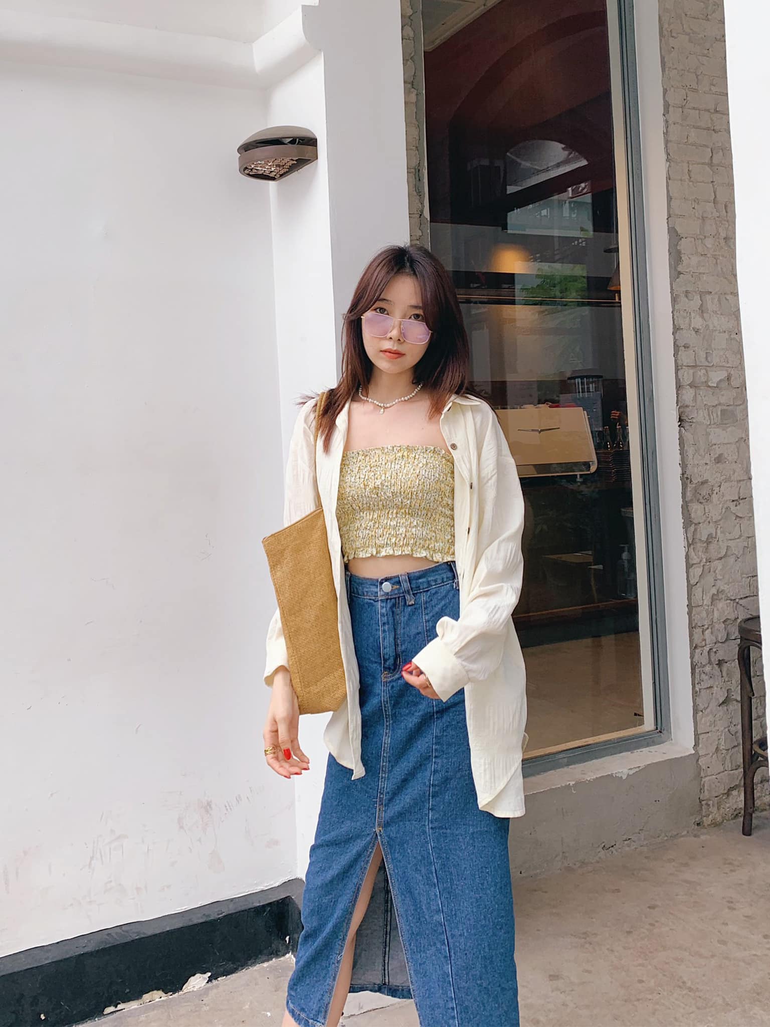 Áo ống hoa vàng Floral Yellow Top Gem Clothing SP060481