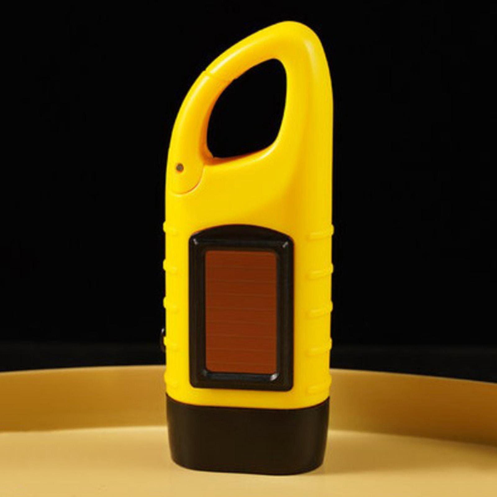 Solar Rechargeable Hand Crank Flashlight Bright Work Yellow