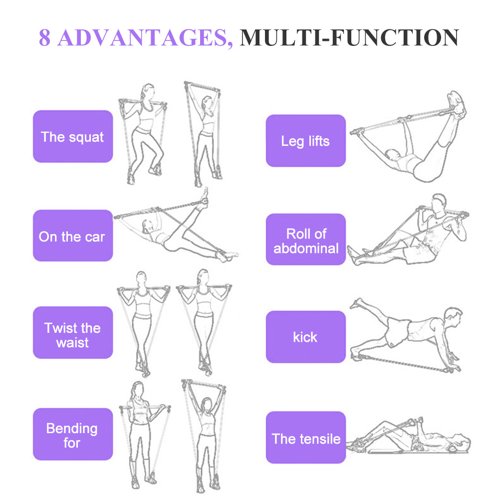 Thanh Pilates đa chức năng gia dụng giảm béo thanh đàn hồi thư giãn cơ bắp tập yoga