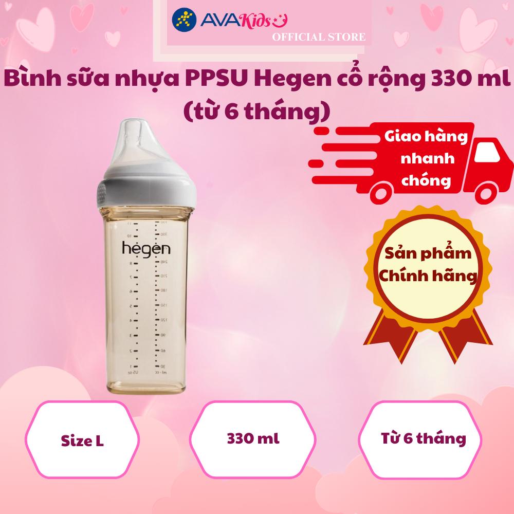 Bình sữa nhựa PPSU Hegen cổ rộng 330 ml (từ 6 tháng)