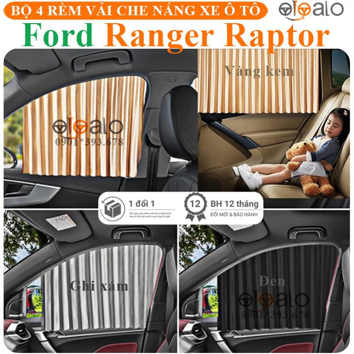 Rèm vải che nắng cửa kính xe Ford Ranger vải lụa gắn nam châm keo 3M RVCK