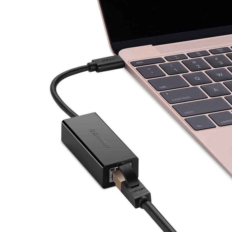 Bộ chuyển đổi USB Type C san LAN 10/100 Mbps Ethernet - dài 40CM - UGREEN 30287 (màu đen) hàng chính hãng