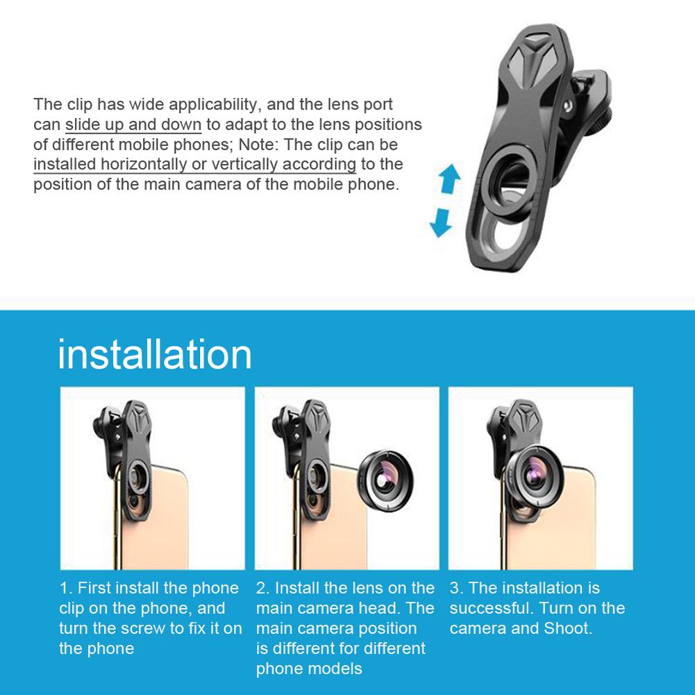 Portable Universal Clip-on External Lens Fill Light Lens 110° Wide Angle Macro Mobilephone Lens Auxiliary Wide Angle Lens