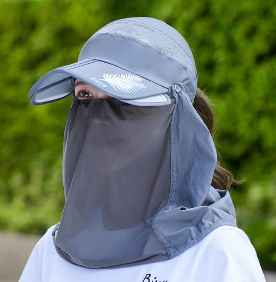 Mũ chống nắng ninja kèm khẩu trang vành điều chỉnh 360 độ, nón chống nắng rộng vành nữ