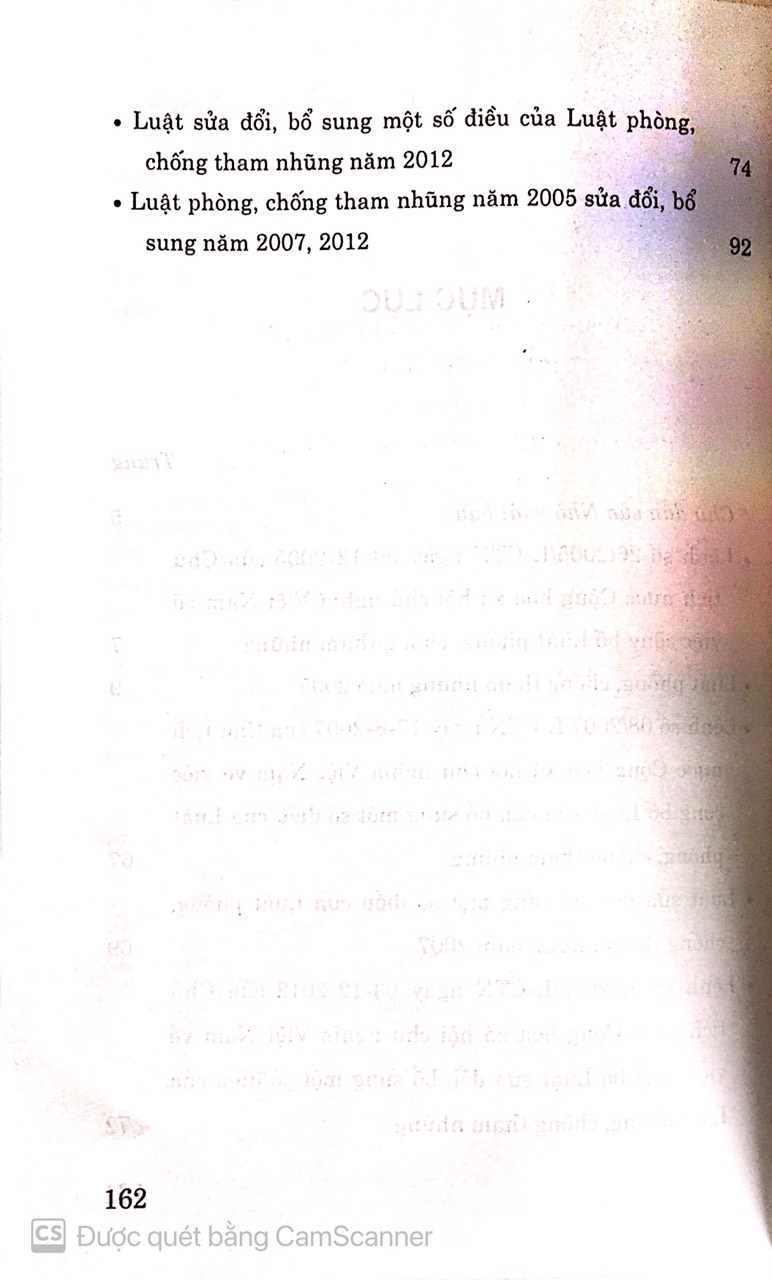 Luật phòng, chống tham nhũng năm 2005 ( sửa đổi , bổ sung năm 2007, 2012)