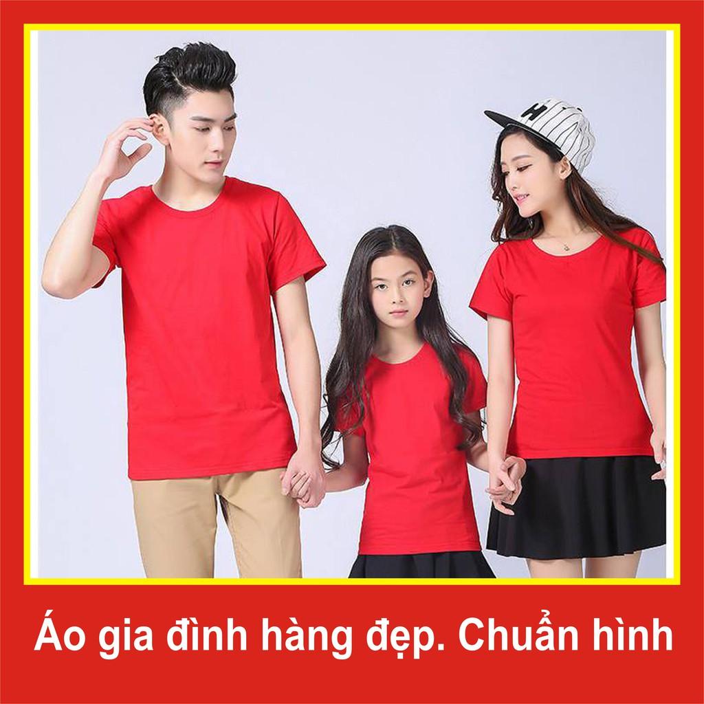 Áo gia đình trơn màu đỏ, bao chất,