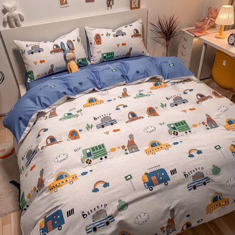 Bộ chăn ga gối cotton living trần ga 4 món
