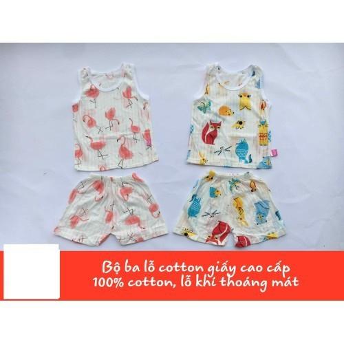 Bộ ba lỗ cotton giấy cho bé trai/ bé gái