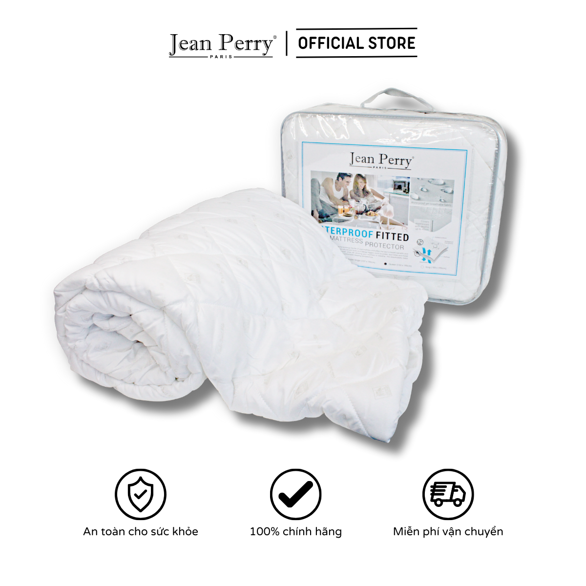 Bọc nệm tấm bảo vệ nệm Topper chống thấm nước Jean Perry Micro Fibre 1m6x2m 1m8x2m +40cm