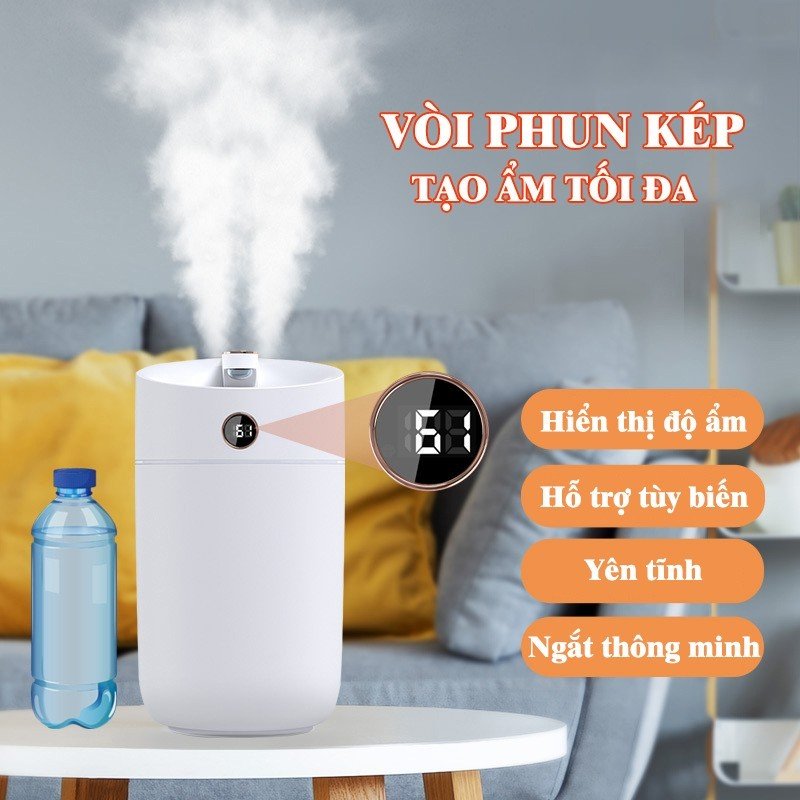 (BH 12 tháng) Máy phun sương Humidifier X12 - Dung tích 3 Lít chế độ kép phun sương - Màn hình LED hiển thị độ ẩm