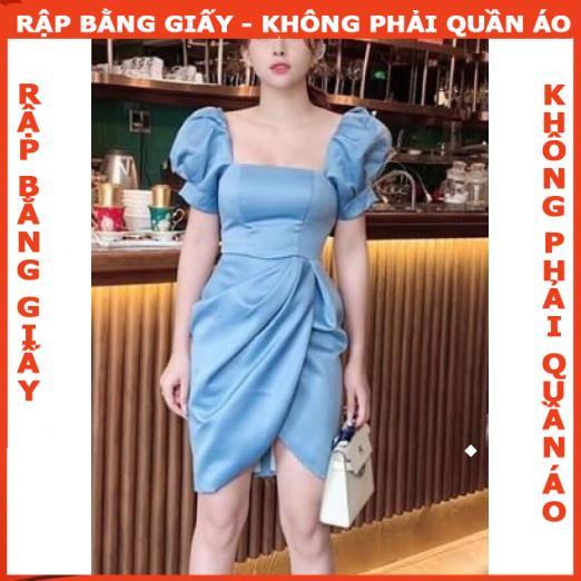 Rập giấy đầm cổ vuông tay phồng mã 1087 (BẢN VẼ)