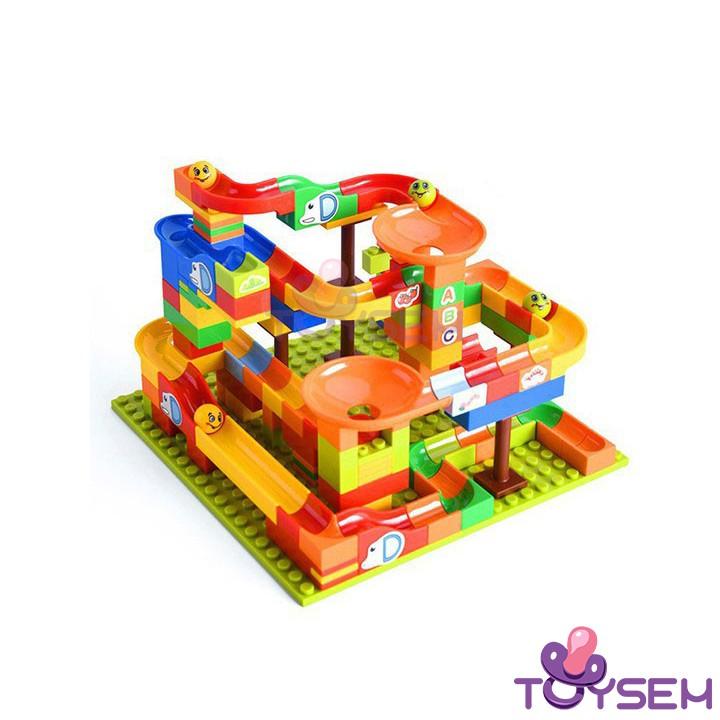 Đồ chơi lắp ráp mô hình cầu trượt thả bi 206 chi tiết JS8017 - Quà tặng sinh nhật cho bé đồ chơi xếp hình