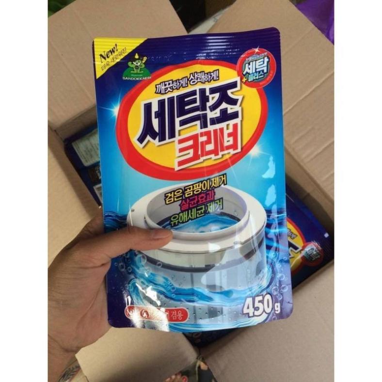 Vệ Sinh Máy Giặt, Bột Tẩy Lồng Máy Giặt Hàn Quốc Gói 450G - Siêu Tiện Dụng Dành Cho Máy Giặt