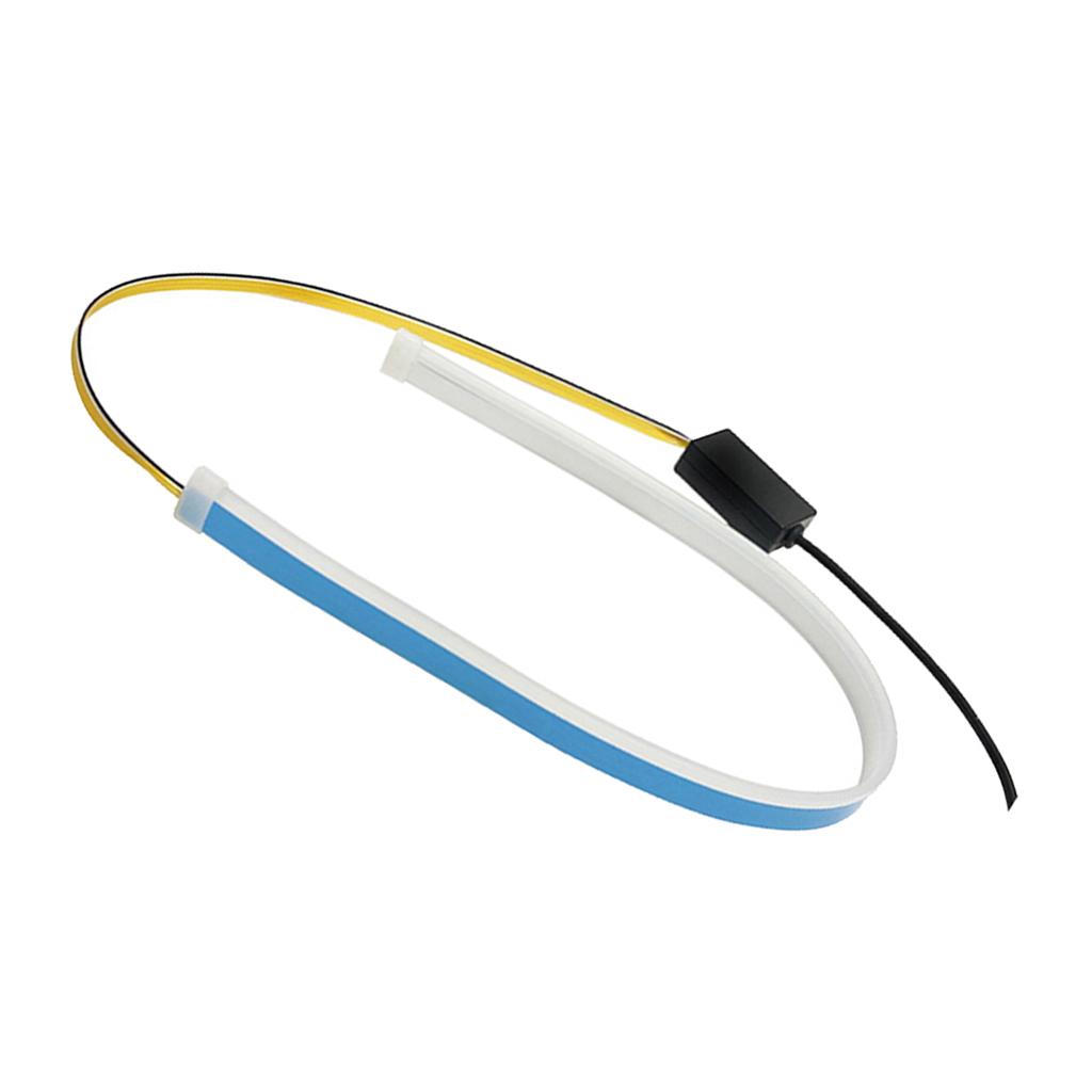 2 Pieces Car LED Flowing Strip Flasher Turn Signal Light Foglight DRL Light