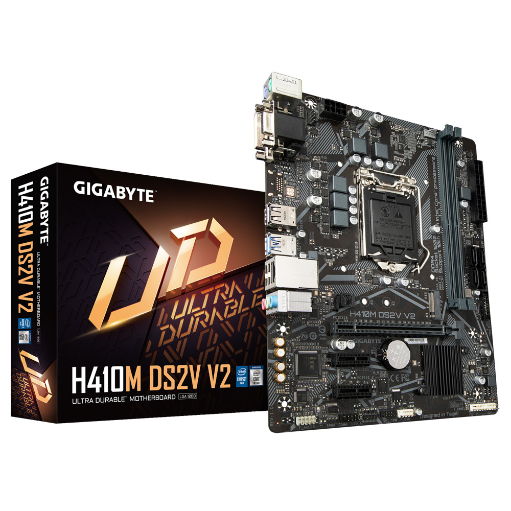 Bo Mạch Chủ Mainboard GIGABYTE H410M DS2V V2 ( LGA 1200 cho Intel Gen 10 &amp; 11 )- Hàng Chính Hãng