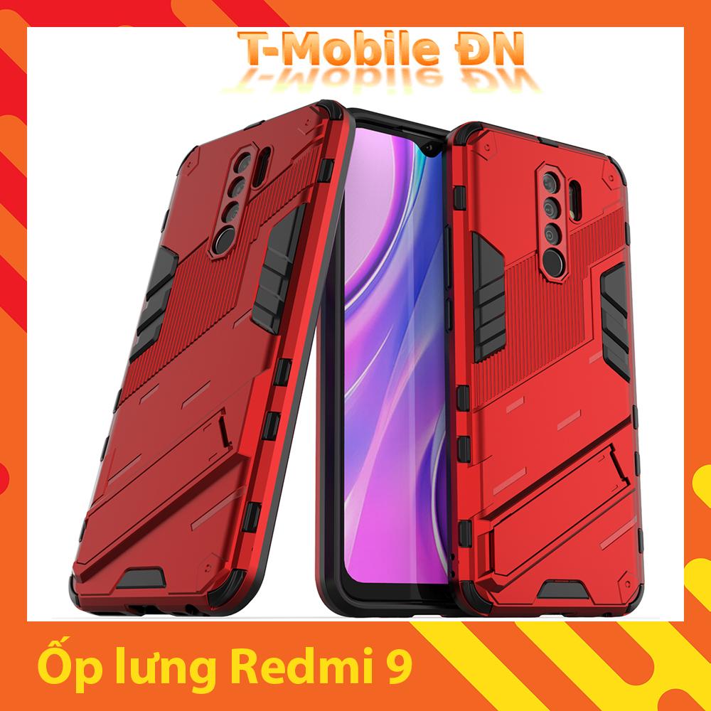 Ốp lưng cho Xiaomi Redmi 9, Ốp chống sốc Iron Man PUNK cao cấp kèm giá đỡ cho Redmi 9