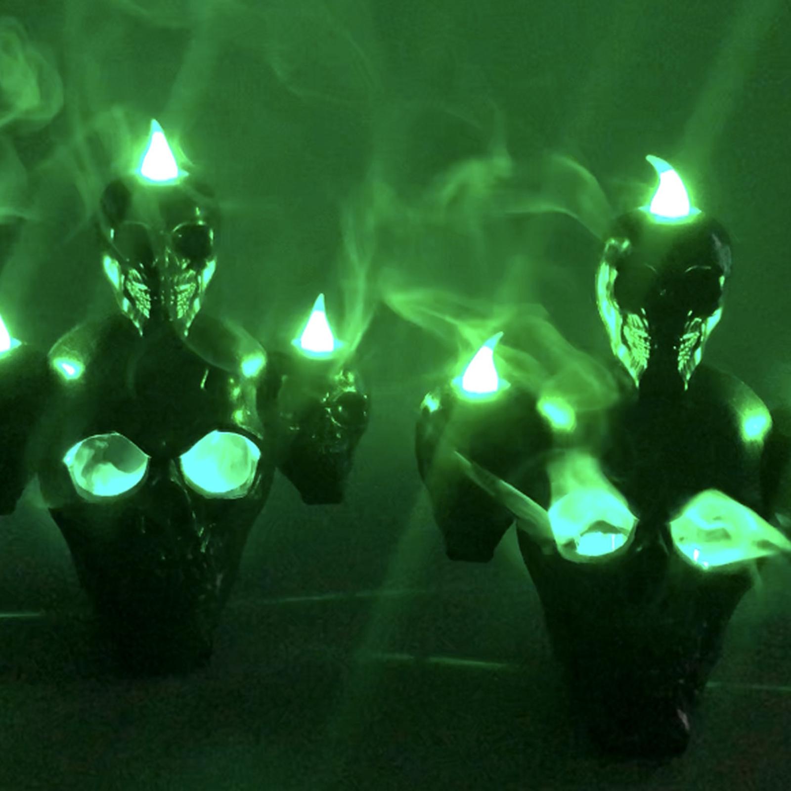 Đèn Led Đầu Lâu Trang Trí Halloween Có Khói