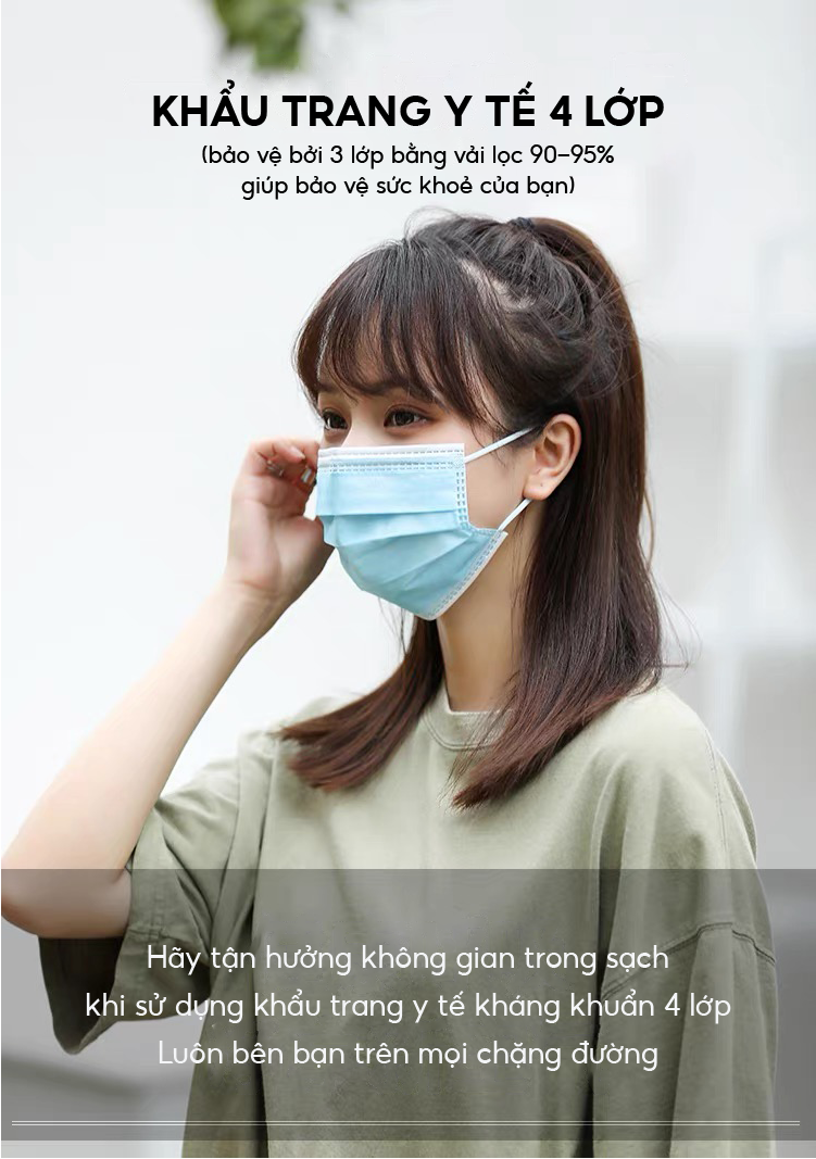 Khẩu trang y tế kháng khuẩn 4 lớp Shelton Medimask Ecofresh hộp 10 chiếc,khẩu trang kháng khuẩn 4 lớp dành cho người lớn,khẩu trang 4 lớp mềm mại có vải kháng khuẩn ngăn ngừa bụi bẩn,vi khuẩn sử dụng 1 lần