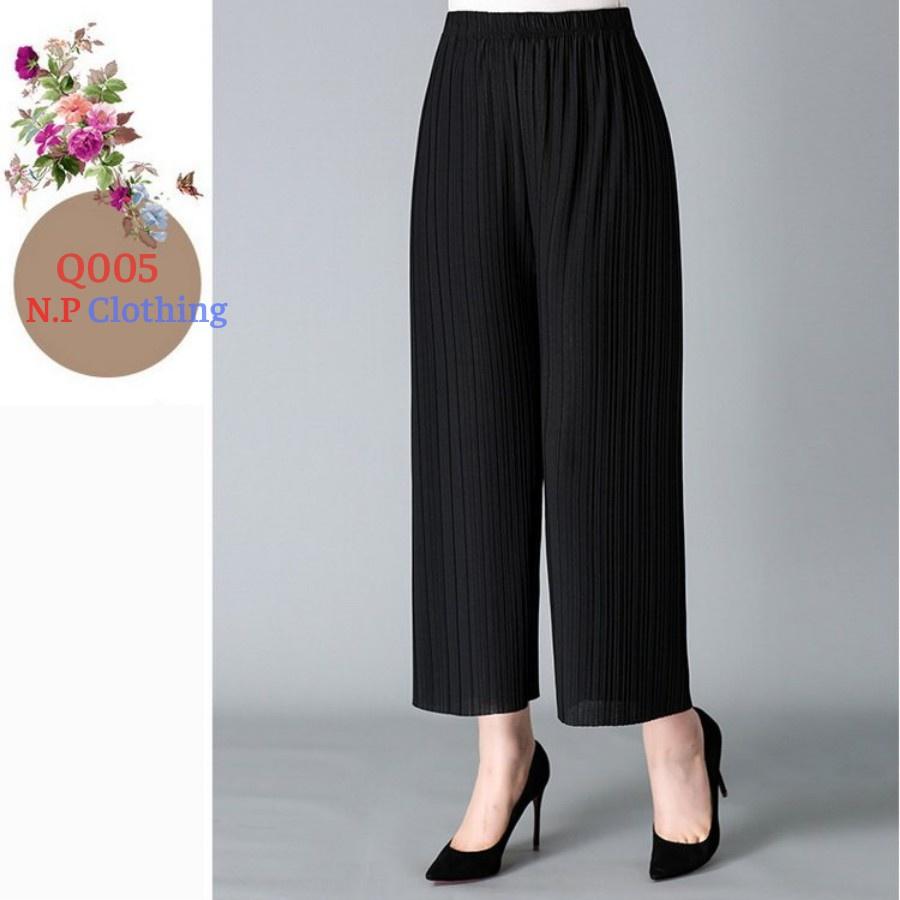 Quần Trung Niên, Mẫu Quần Thun Xếp Ly Ống Rộn Chiều Lưng Thun Trẻ Trung Freesize | Thời trang Nữ
