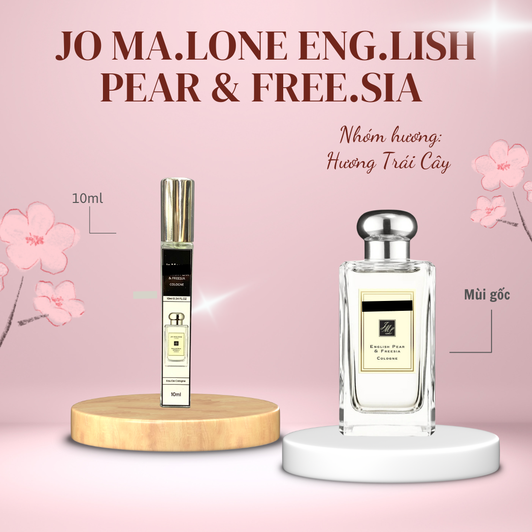 Tinh dầu nước hoa nữ dạng xịt 10ML Jo Ma.lone Eng.lish Pear & Free.sia Co.logne tươi mát, trẻ trung