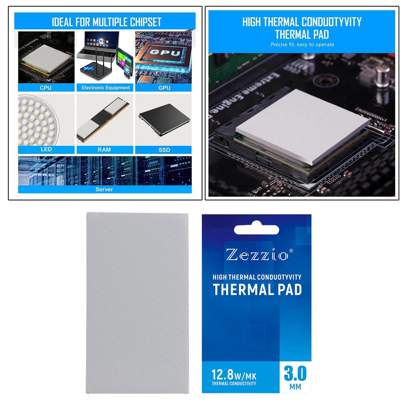 4 Pcs Silicone Thermal Pad 12.8 W/mK Heat Resistance for PC Laptop Heatsink