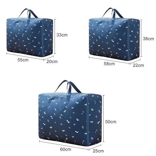 Set 3 Túi Đựng Quần Áo Chăn Màn Chống Thấm Nước Họa Tiết Cao Cấp Gấp Gọn Du Lịch Công Tác