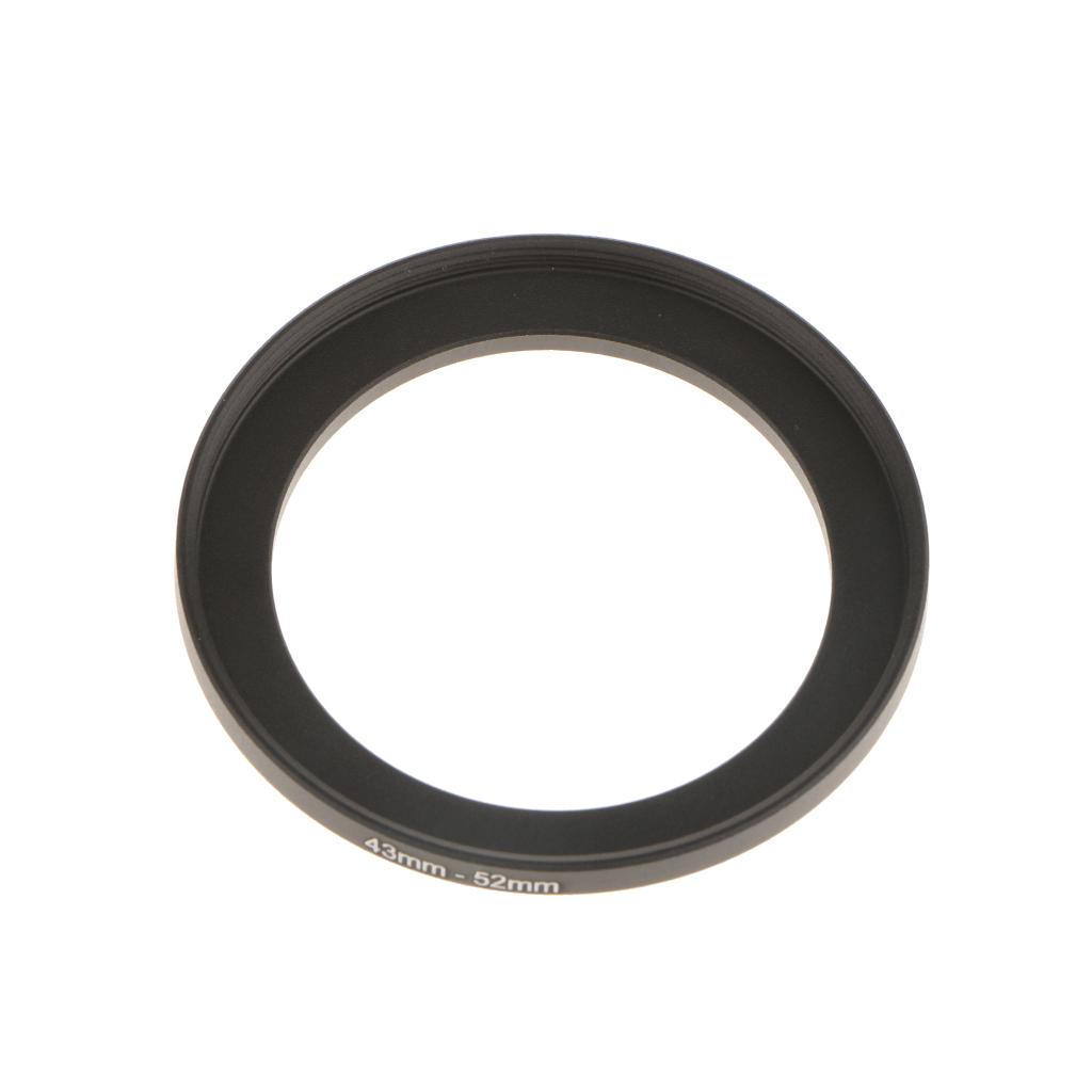 Black Camera Lens Adapter Ring 43mm-52mm Filter Converter Mount for DSLR