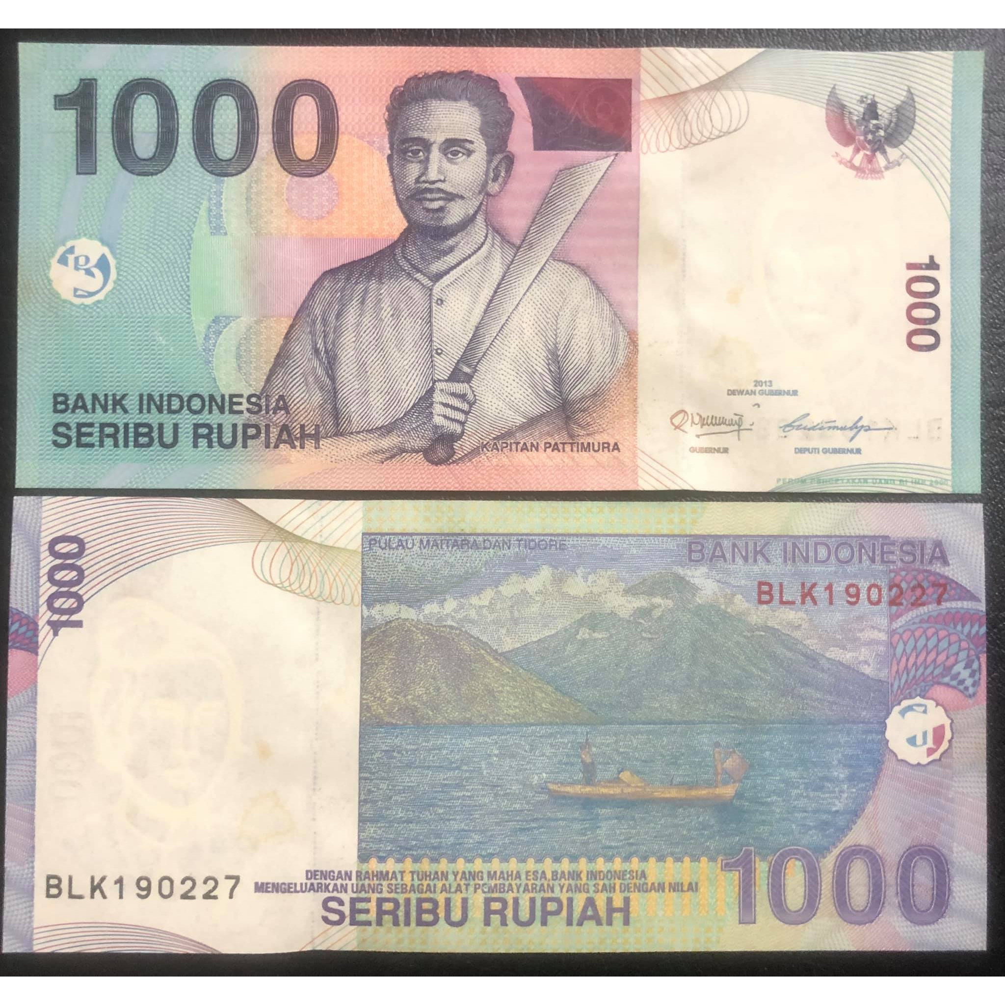 Tờ 1000 rupiah của Indonesia sưu tầm