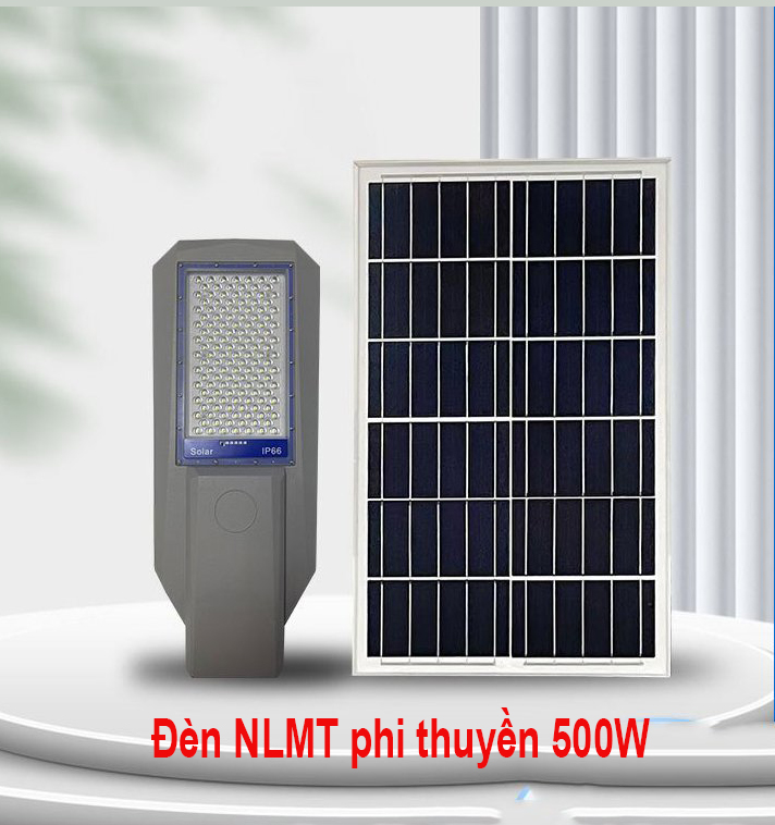 Đèn năng lượng mặt trời phi thuyền 500W, Vỏ nhôm nguyên khối ,Tấm pin rời , Ánh sáng trắng.