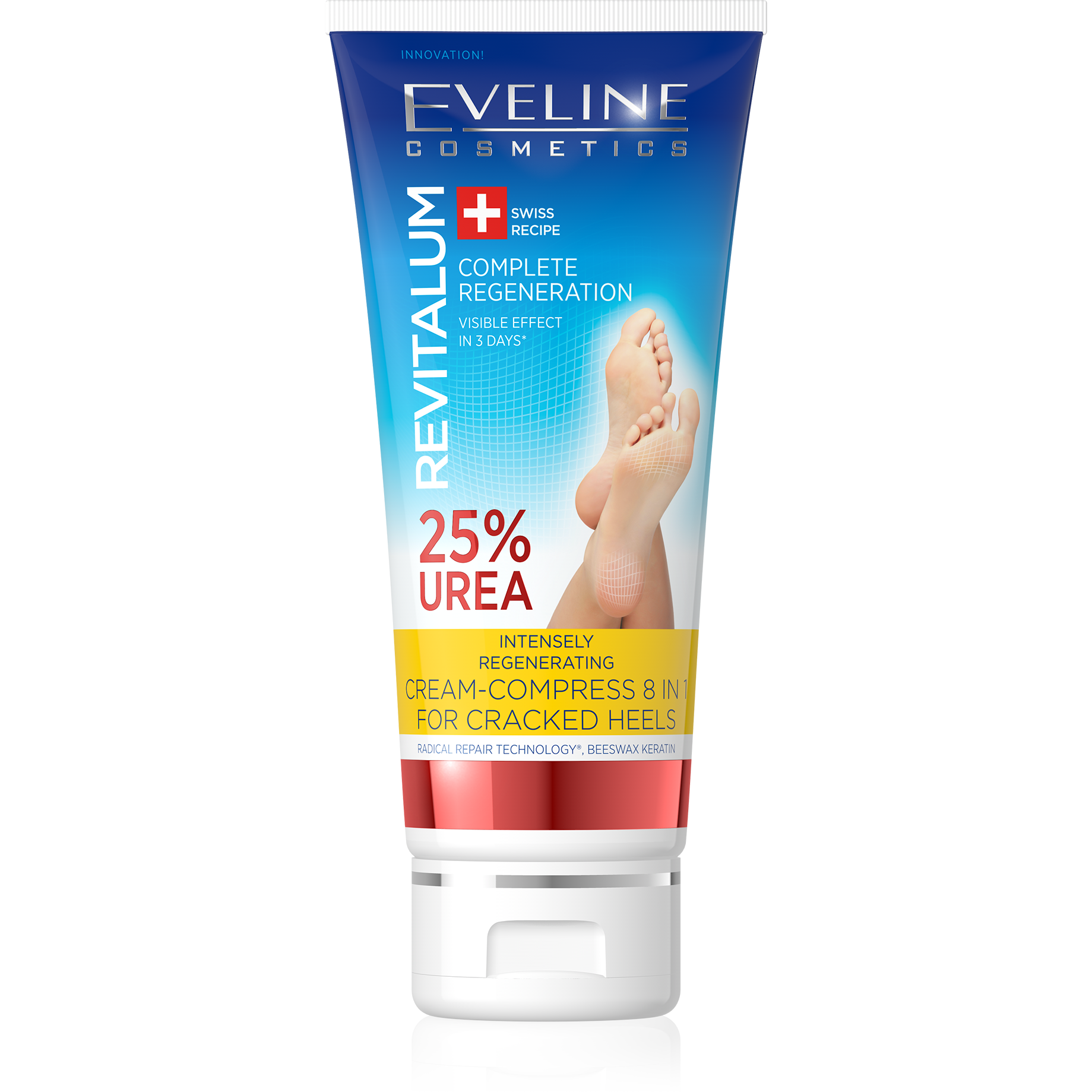 Kem ngừa nứt gót chân Eveline Revitalum Intensely Regenerating tăng tốc độ liền da, làm dịu kích ứng, ngăn ngừa nứt da, khiến da săn chắc