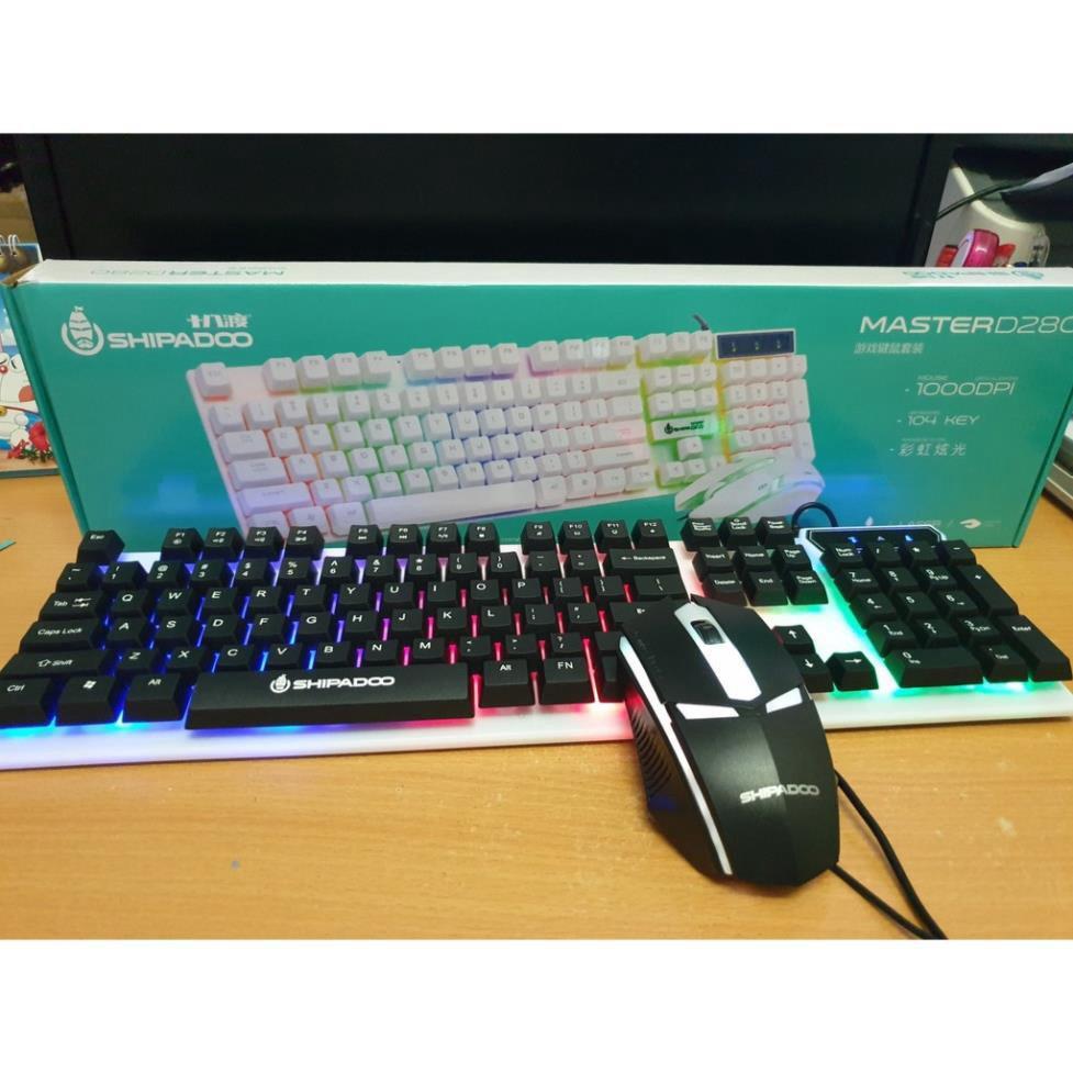 Bộ bàn phím và chuột giả cơ SHIPADOO Master D280 có đèn LED cực đẹp