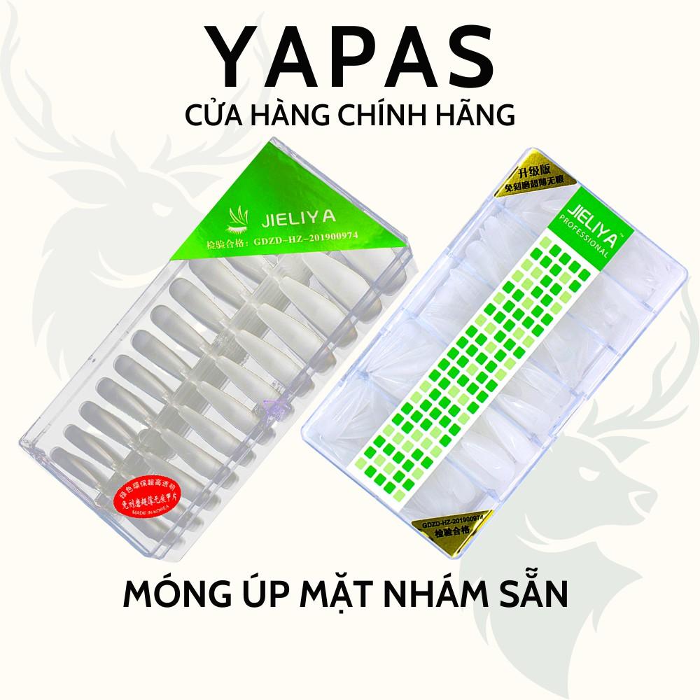 Móng úp nhám form vuông thang bầu HSM Yapas hộp 500 pcs đủ 10 size mặt nhám sẵn không cần phào dũa