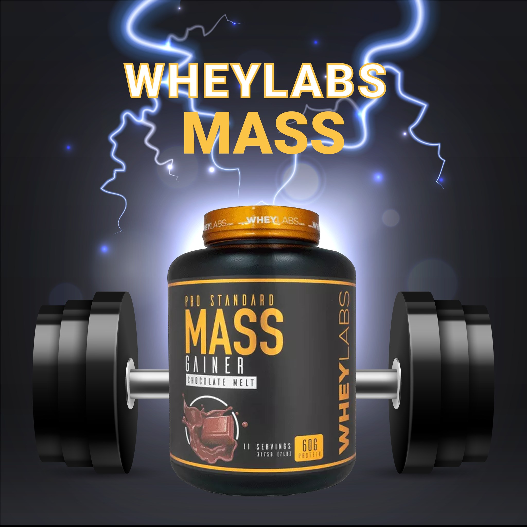 [MUA 1 TẶNG 1] Sữa hỗ trợ tăng cân an toàn Wheylabs Mass hũ 7lbs (3.1kg) - TẶNG KÈM BCAA Wheylabs 30 lần dùng