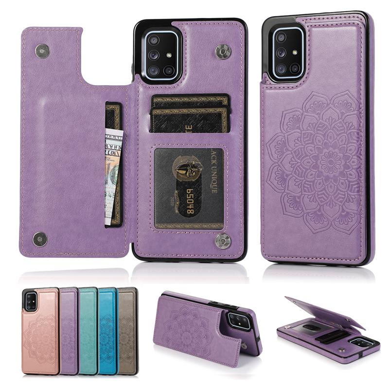 Ốp điện thoại bằng da có ngăn chứa thẻ cho Samsung Note10 Pro 9 8 S20 Ultra S10 Plus