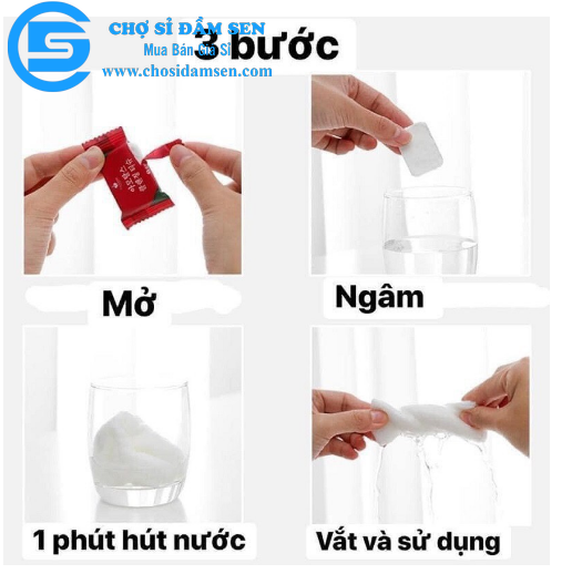 Túi 20 viên khăn giấy nén Hàn Quốc cao cấp hình viên kẹo dùng 1 lần tiện lợi khi đi du lịch G360-KGnenDo-20V