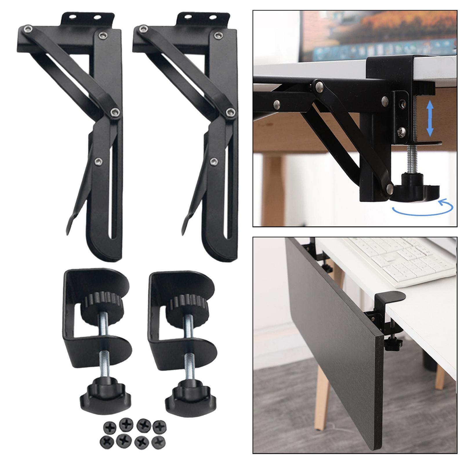 Keyboard Tray with  Adjustable Height Black Keyboard Tray Clamp Mount
