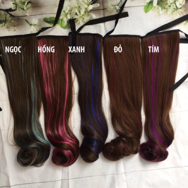 Tóc giả cột line cao cấp chịu nhiệt-hình thật tại shop