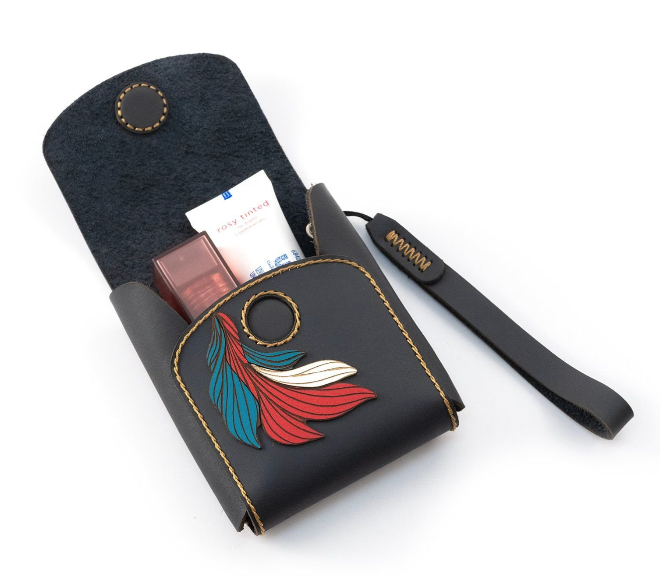 Bộ sản phẩm ví Cá Chép Mùa Trăng , hiệu Khắc Tên, chất liệu da bò - Hàng chính hãng