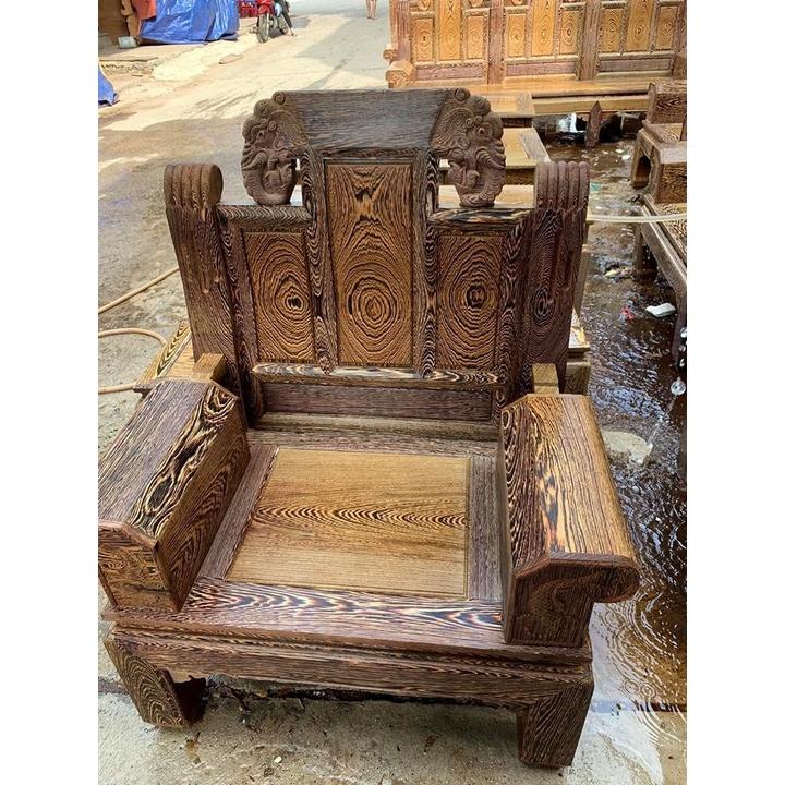 Bộ bàn ghế Âu Á hộp Voi gỗ mun