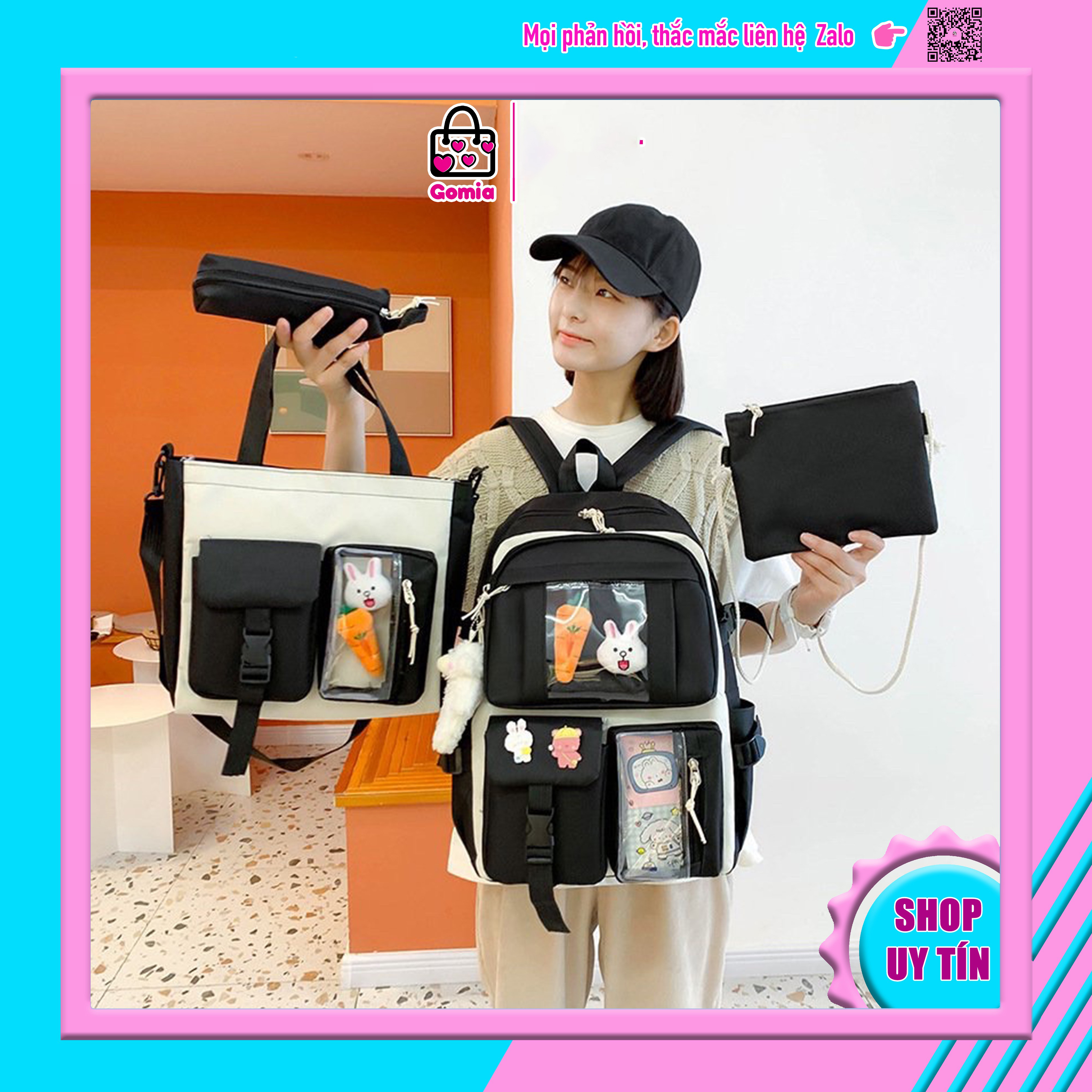 Balo chống nước phong cách Hàn Quốc Ulzzang trẻ trung năng động sành điệu đi học đi chơi GOMIA BL5072