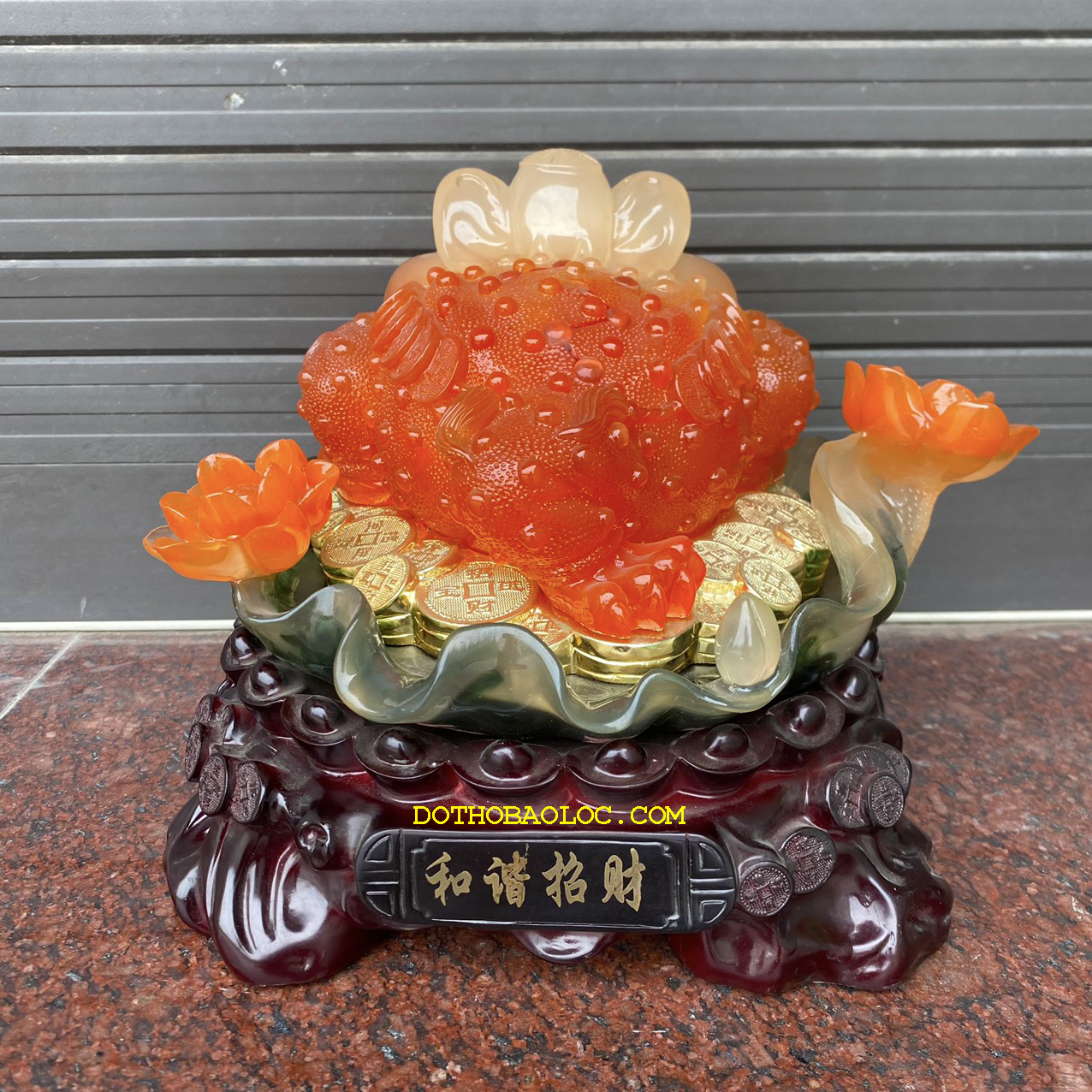 Thiềm thừ phong thủy màu vàng Cao 21cm – Cóc ba chân