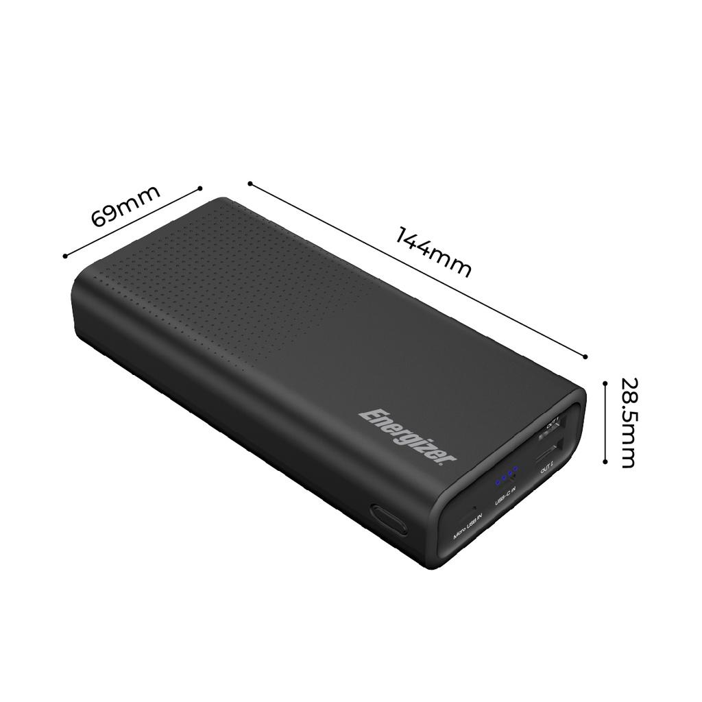 Pin dự phòng Energizer 20000mAh UE20012PQ - tích hợp sạc nhanh 2 chiều, 3 cổng sạc ra tiện lợi - Hàng chính hãng