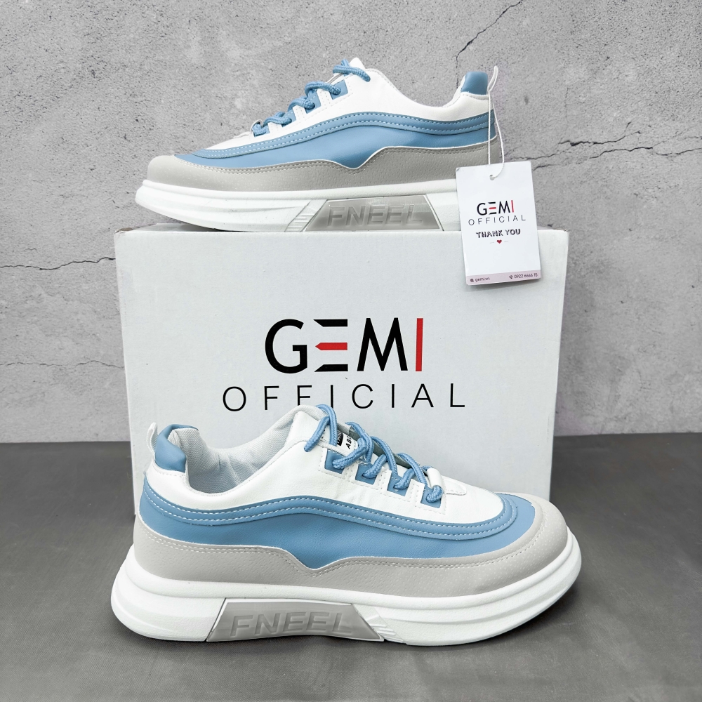 Giày thể thao nữ GEMI - giày ullzzang màu Trắng- Xanh- Đen, Độn đế,phong cách thời trang Hàn quốc- M7204