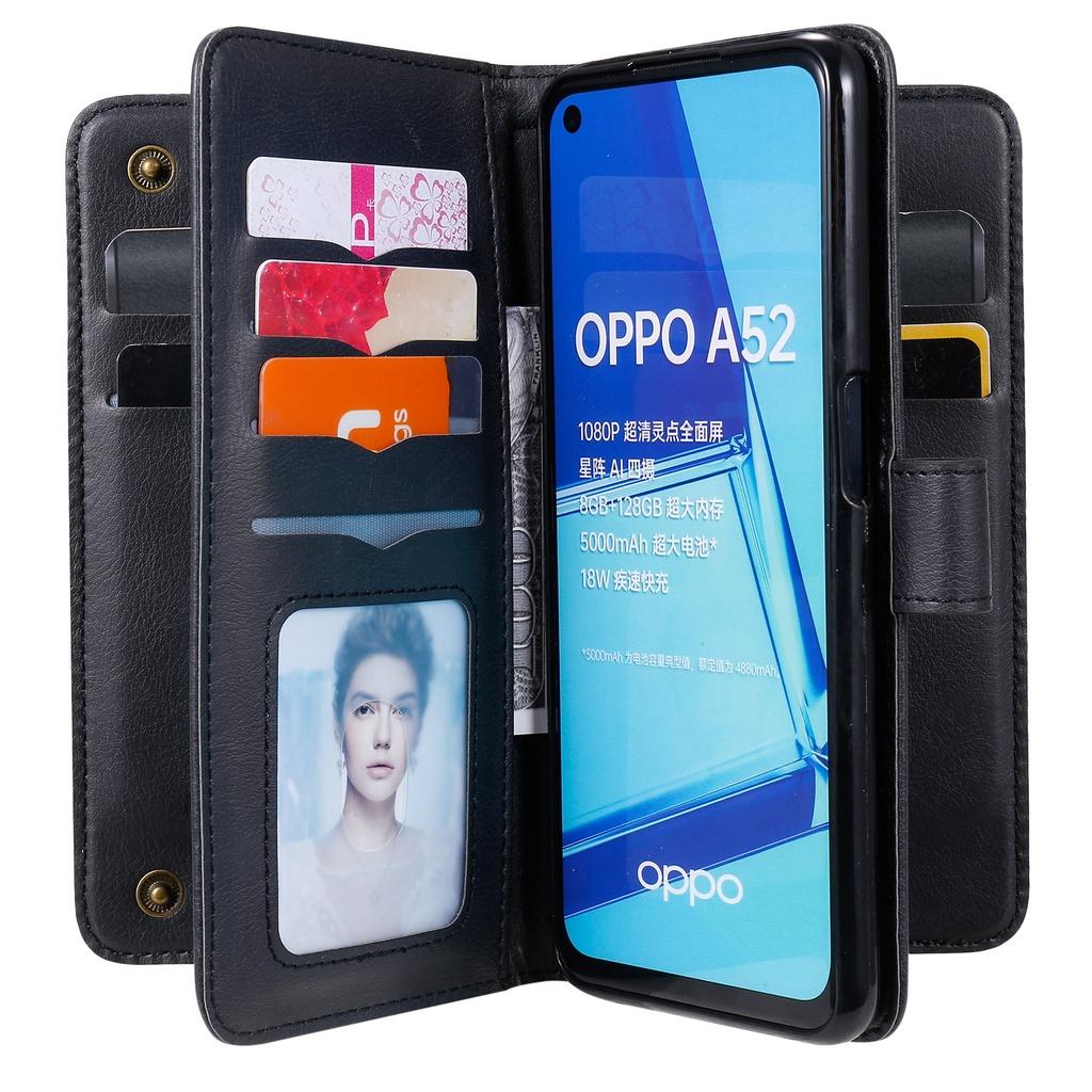 Ốp điện thoại da PU dạng ví 10 ngăn đựng thẻ cho iPhone 12 Pro Max 12 mini 11 Pro Max X XS Max