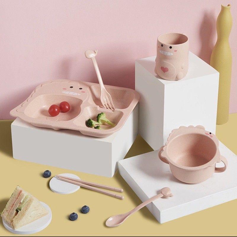 Set khay ăn dặm hình KHỦNG LONG 6 chi tiết