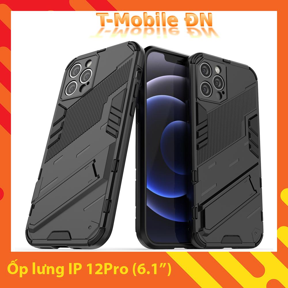 Ốp lưng cho iPhone 12 Pro, Ốp chống sốc Iron Man PUNK cao cấp kèm giá đỡ cho iPhone 12 Pro