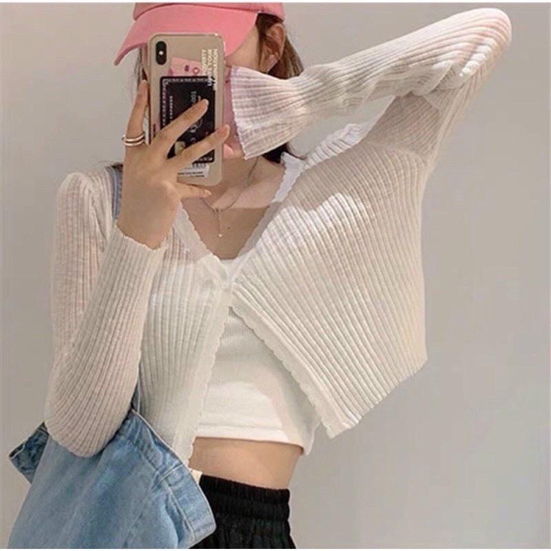 Áo khoác cardigan len tơ Quảng Châu mặc 4 mùa siêu hot - hinhin