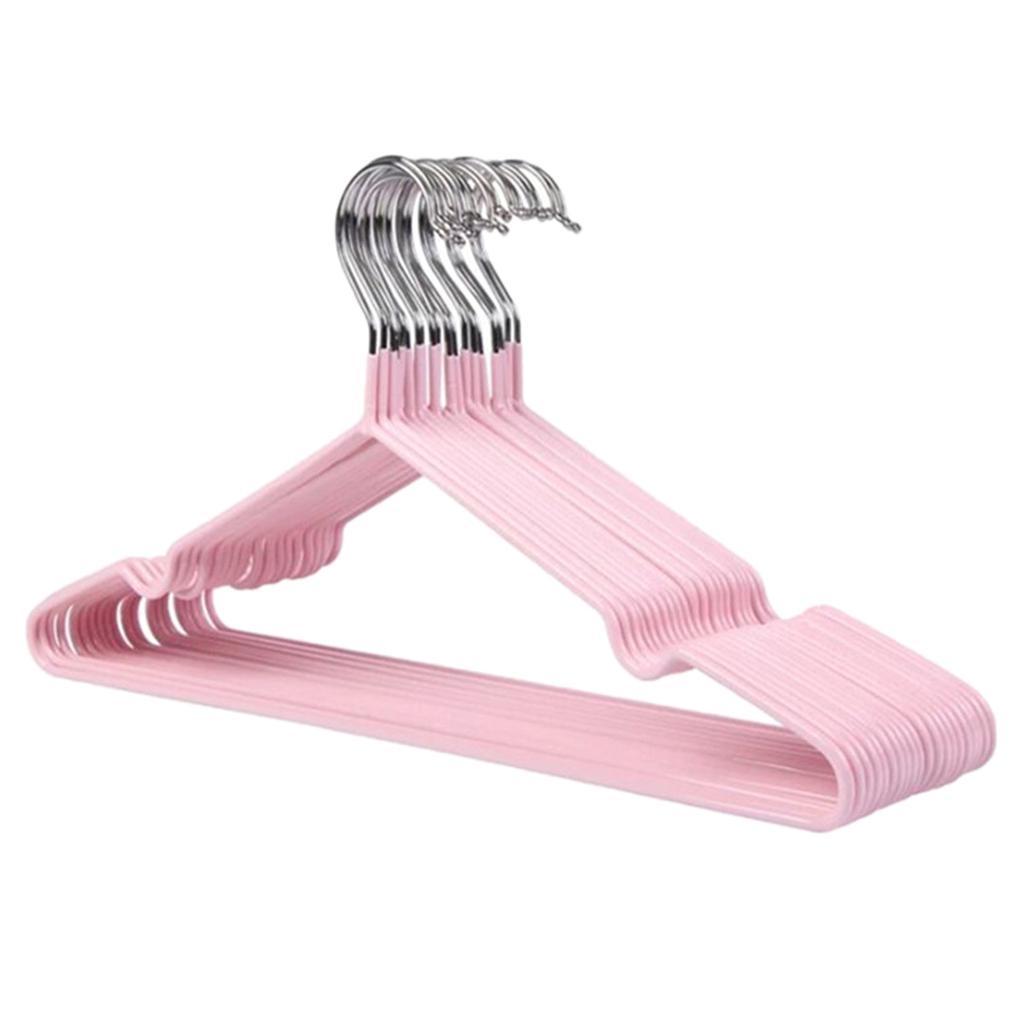 20pcs Adults Size PVC Coated Steel Clothes Hanger Coat Hanger Rack for Wardrobe